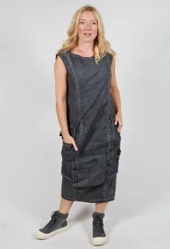 Rundholz Dip Dresses^Dress with Bleached Stitching in Coal Cloud