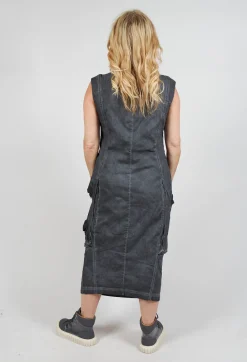 Rundholz Dip Dresses^Dress with Bleached Stitching in Coal Cloud