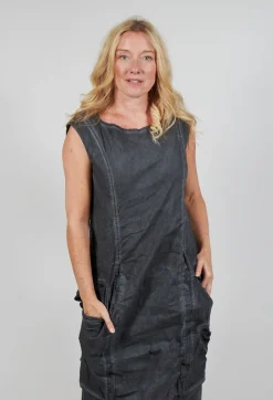 Rundholz Dip Dresses^Dress with Bleached Stitching in Coal Cloud