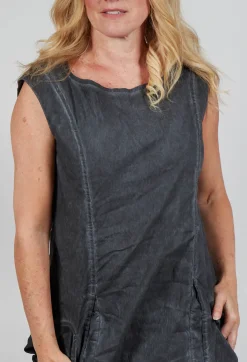 Rundholz Dip Dresses^Dress with Bleached Stitching in Coal Cloud