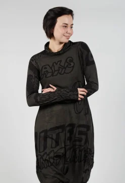 Rundholz Black Label Dresses^Dress with Lettering Design in Jungle Print