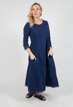 Rundholz Black Label Dresses^Dress with Mesh Detail Hems in Navy