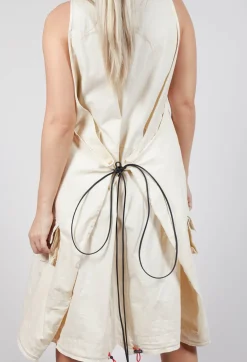Rundholz Dip Dresses^Drop Armhole Dress with Pull Toggle Hemline in Greige