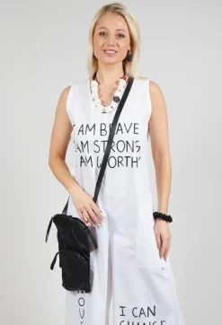 Bread and Butter Jumpsuits^Drop Crotch Jumpsuit with Lettering in White