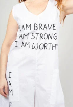 Bread and Butter Jumpsuits^Drop Crotch Jumpsuit with Lettering in White