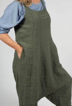 Rundholz Black Label Jumpsuits^Drop Crotch Linen Jumpsuit in Olive
