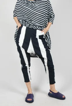 Rundholz Black Label Trousers^Drop Crotch Pull On Trousers in Black Print