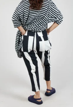 Rundholz Black Label Trousers^Drop Crotch Pull On Trousers in Black Print