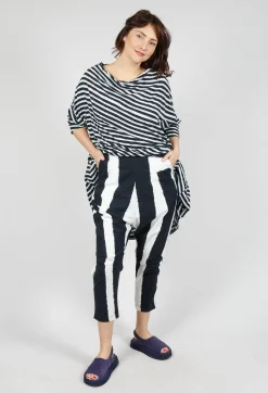 Rundholz Black Label Trousers^Drop Crotch Pull On Trousers in Black Print