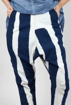 Rundholz Black Label Trousers^Drop Crotch Pull On Trousers in Navy Print