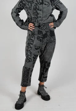 Rundholz Black Label Trousers^Drop Crotch Trousers in Rock Big Print