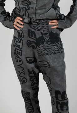 Rundholz Black Label Trousers^Drop Crotch Trousers in Rock Big Print
