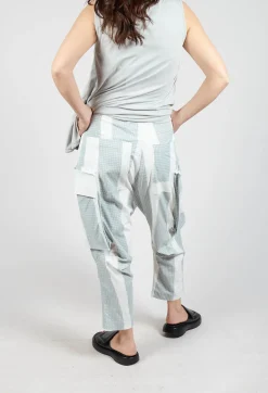 Rundholz Black Label Trousers^Drop Crotch Trousers with Feature Pockets in Grey Print