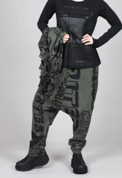 Rundholz Black Label Trousers^Drop Crotch Trousers with Tapered Leg in Camp Big Print