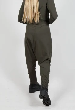 Rundholz Black Label Trousers^Drop Crotch Trousers with Exposed Seams in Jungle