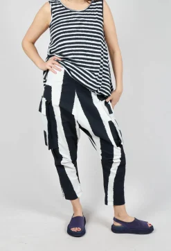 Rundholz Black Label Trousers^Drop Crotch Trousers with Feature Pockets in Black Print