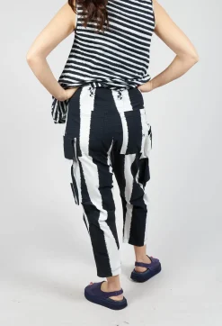 Rundholz Black Label Trousers^Drop Crotch Trousers with Feature Pockets in Black Print