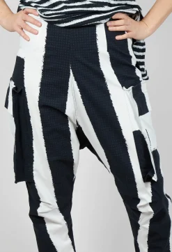 Rundholz Black Label Trousers^Drop Crotch Trousers with Feature Pockets in Black Print
