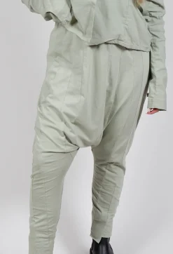 Rundholz Black Label Trousers^Drop Crotch Trousers with Exposed Seams in Defender