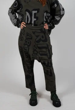 Rundholz Black Label Trousers^Drop Crotch Trousers with Tapered Leg in Jungle Big Print