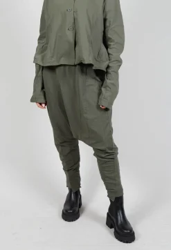 Rundholz Black Label Trousers^Drop Crotch Trousers with Exposed Seams in Camp