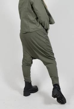 Rundholz Black Label Trousers^Drop Crotch Trousers with Exposed Seams in Camp