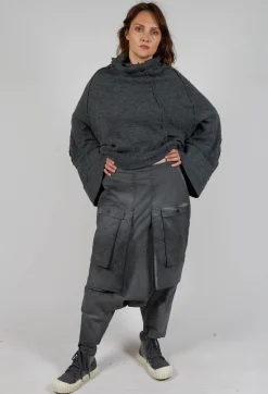 Rundholz Dip Trousers^Drop Crotch Trousers with Statement Pockets in Coal Cloud