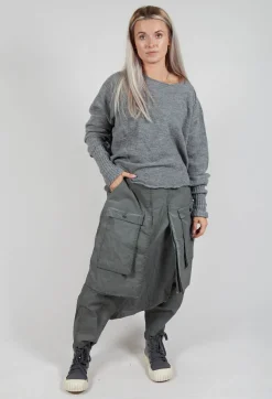 Rundholz Dip Trousers^Drop Crotch Trousers with Statement Pockets in Pencil Cloud