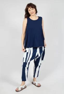 Rundholz Black Label Trousers^Drop Crotch Trousers with Feature Pockets in Navy Print