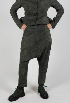 Rundholz Black Label Trousers^Drop Crotch Trousers with Tapered Leg in Camp Print