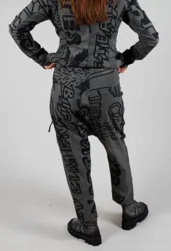 Rundholz Black Label Trousers^Drop Crotch Trousers with Tapered Leg in Rock Big Print