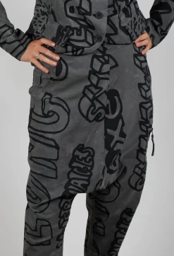 Rundholz Black Label Trousers^Drop Crotch Trousers with Tapered Leg in Rock Big Print