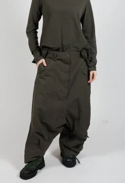 Rundholz Black Label Trousers^Drop Crotch Utility Trousers in Camp