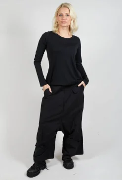 Rundholz Black Label Trousers^Drop Crotch Utility Trousers in Black
