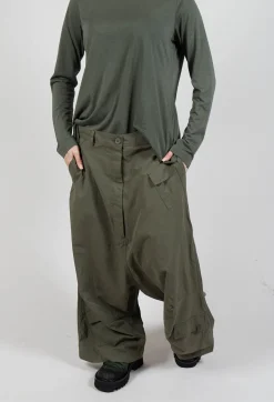 Rundholz Black Label Trousers^Drop Crotch Utility Trousers in Jungle