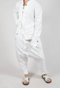 Rundholz Dip Trousers^Drop-Crotch Cotton Trousers with Belt Loops in Semi Bleach