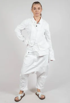Rundholz Dip Trousers^Drop-Crotch Cotton Trousers with Belt Loops in Semi Bleach