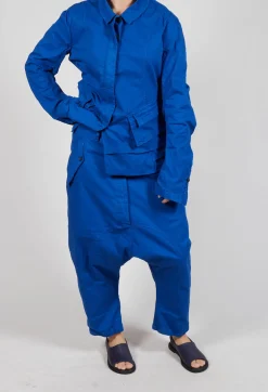 Rundholz Dip Trousers^Drop-Crotch Cotton Trousers with Belt Loops in Royal
