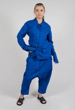 Rundholz Dip Trousers^Drop-Crotch Cotton Trousers with Belt Loops in Royal