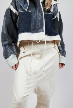 Rundholz Dip Trousers^Drop-Crotch Cotton Trousers with Belt Loops in Greige