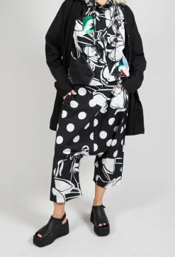Bize Trousers^Drop-Crotch Polka Dot in Original Black