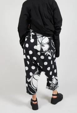 Bize Trousers^Drop-Crotch Polka Dot in Original Black