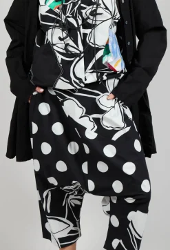 Bize Trousers^Drop-Crotch Polka Dot in Original Black