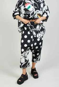 Bize Trousers^Drop-Crotch Polka Dot in Original Black