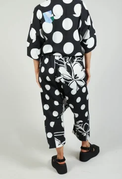 Bize Trousers^Drop-Crotch Polka Dot in Original Black