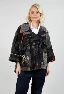 Be Your Essence Jackets^Dropped Shoulder Jacket in Green Print