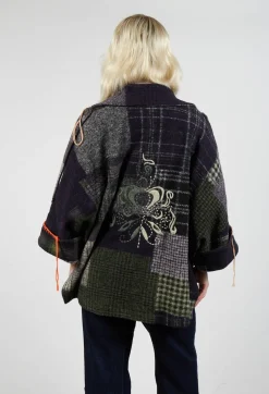 Be Your Essence Jackets^Dropped Shoulder Jacket in Green Print