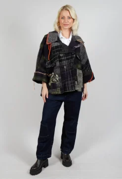 Be Your Essence Jackets^Dropped Shoulder Jacket in Green Print