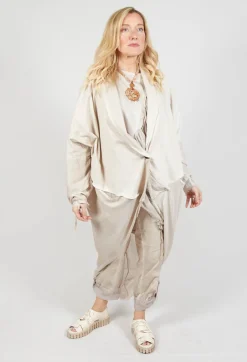 Sanctamuerte Cardigans^Dual Fabric Cardigan in Gesso