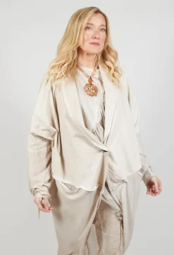 Sanctamuerte Cardigans^Dual Fabric Cardigan in Gesso